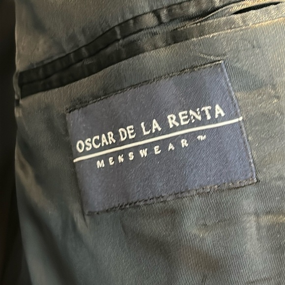 Oscar De La Renta Single Breast 2 Button Black Blazer Men Size 44 Tall - Picture 6 of 17